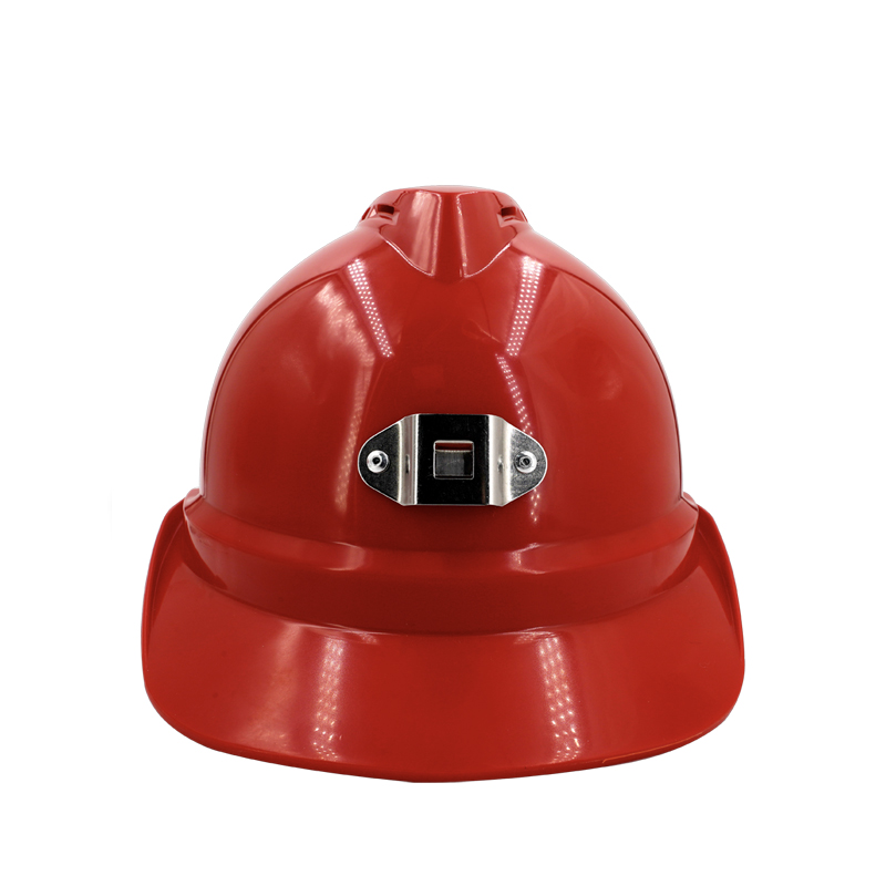 Raxwell 矿工安全帽（红色），ABS材质，带透气孔，含矿灯架及线卡