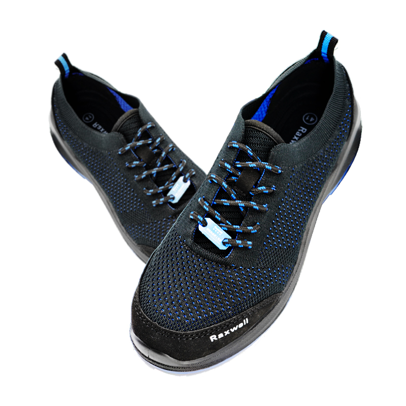 Raxwel 夏季透气型安全鞋，飞织帮面，防砸，防刺穿，防静电， RX-35蓝黑