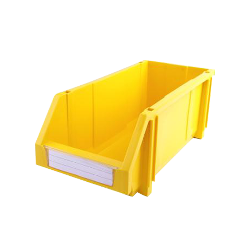 Raxwell 组立背挂斜口盒TK004，外尺寸规格D*W*H(mm)：450×200×177，全新料，黄色，12(标签牌1+标签纸1+立柱4)