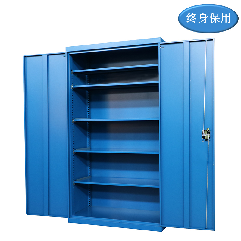 Raxwell 蓝色双开门置物柜（五层板)，尺寸(长*宽*高mm):1000*500*1800
