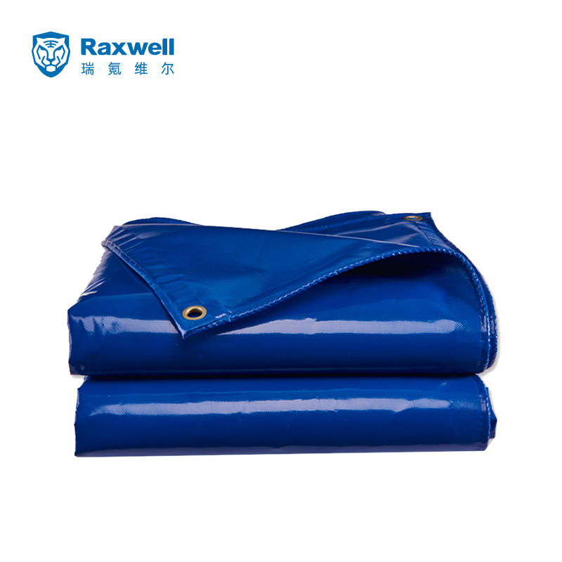 Raxwell 蓝色防雨刀刮布，尺寸(m):10*12，厚度:0.3（±0.03）mm，克重:350(±20)g/平方