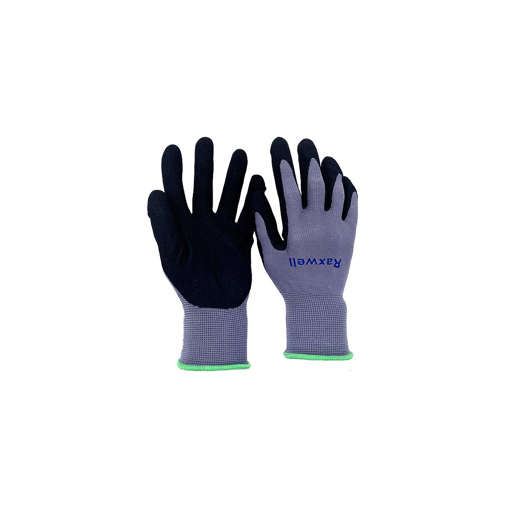 Raxwell 15针尼龙针织丁腈超细发泡手套，掌浸，S码，RW2456，12副/袋