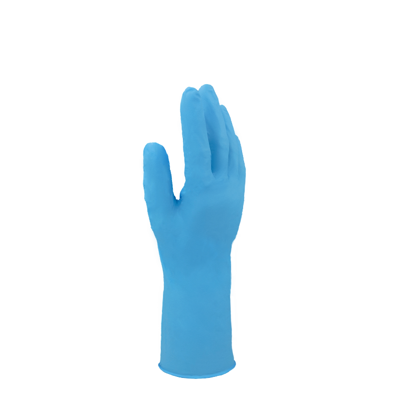 Raxwell 一次性丁腈手套，12寸加长型，无粉，蓝紫色，S码，100只/盒