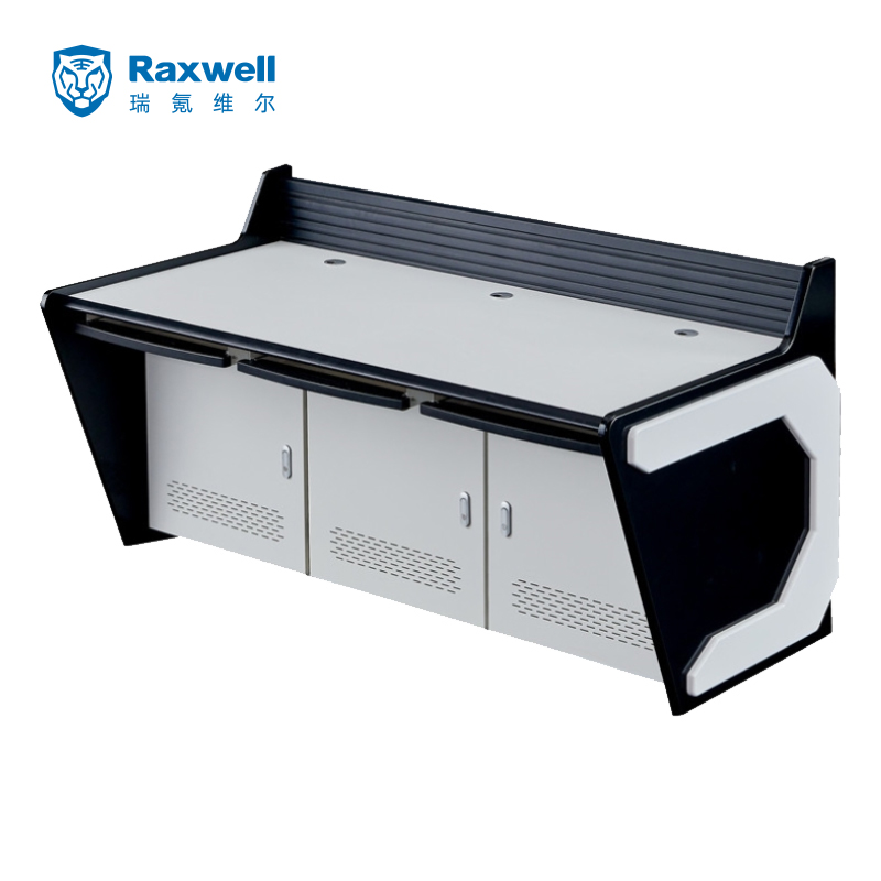 Raxwell 豪华型监控操作台带后背板，三联，尺寸:长3050*深900*高750mm
