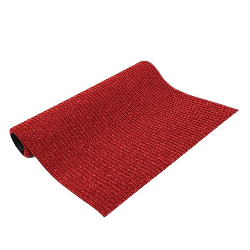 Raxwell  除尘刮沙防滑垫 双条纹复合垫PVC底  1.2m*15m*8mm 红色  单位：卷