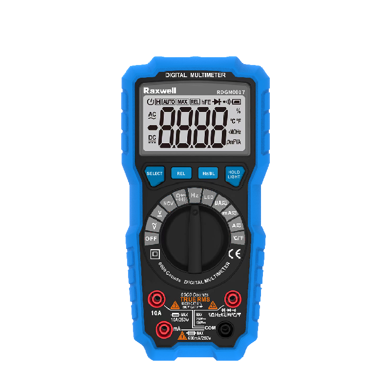 Raxwell 专业级数字万用表，自动量程、真有效值、防烧表设计，相对值及温度测量，RDGM0017，1台/盒