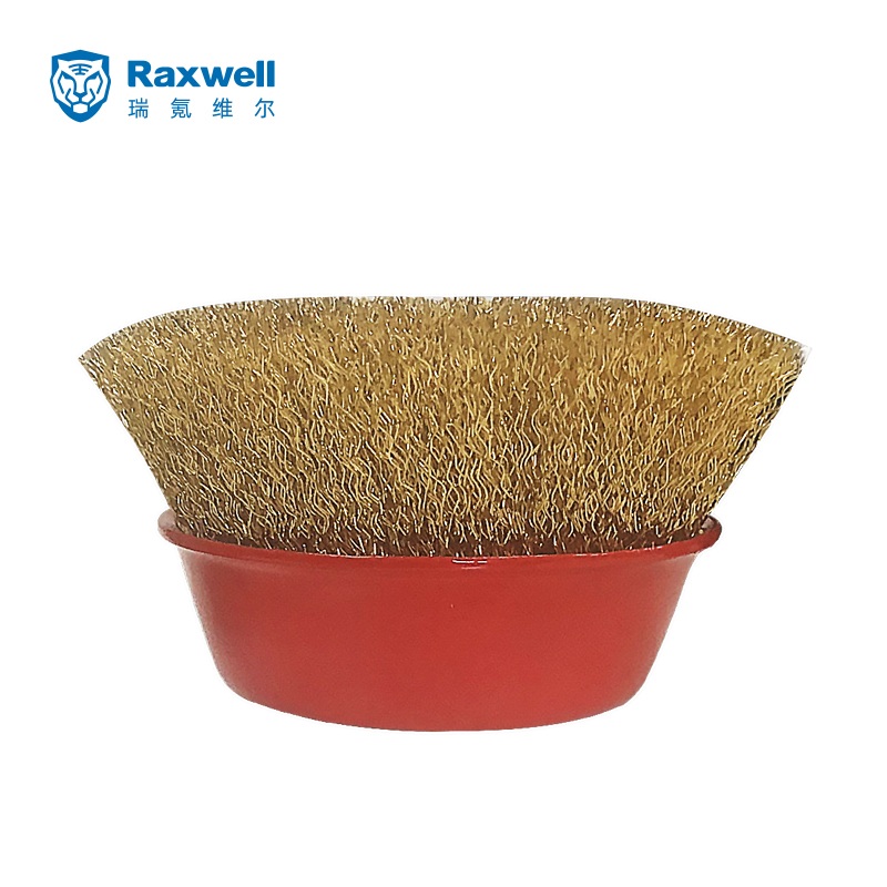 Raxwell 85红色碗型刷，镀铜钢丝，外径85mm,内径16mm, RTCB0004