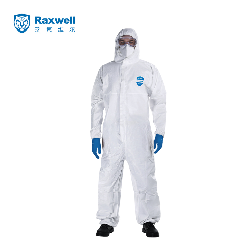 Raxwell SafeClo 轻型化学防护服 欧标5类，覆膜，M码，RW8131，1件/袋