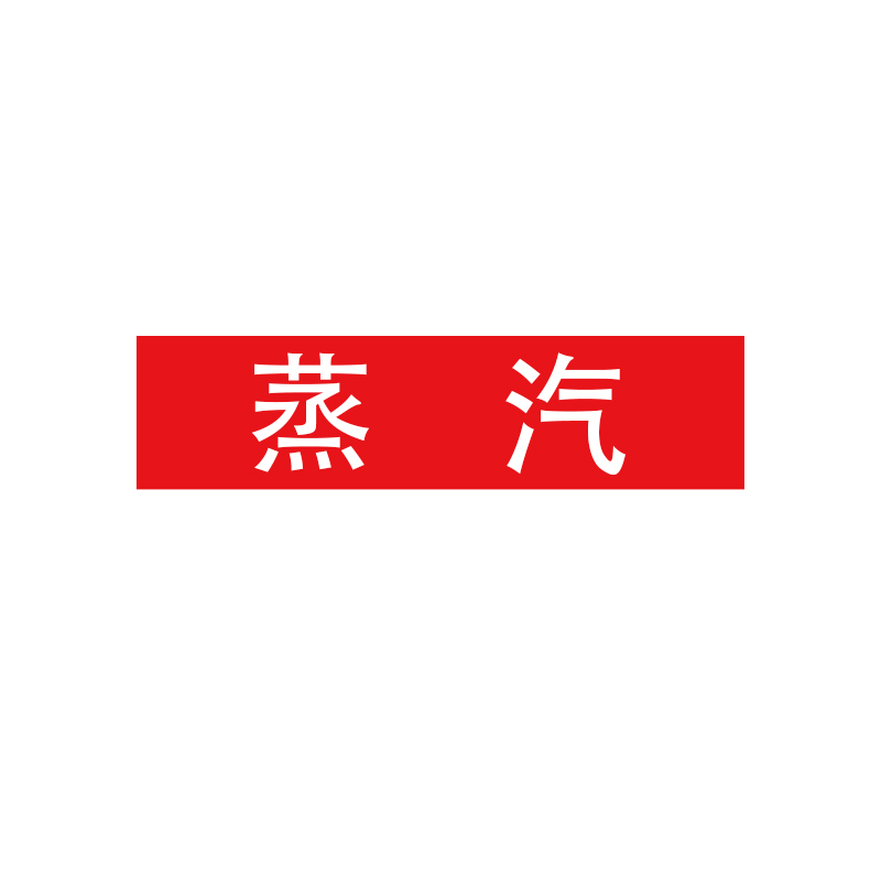 Raxwell 管道标识（中）-蒸汽，200*50mm，红底白字