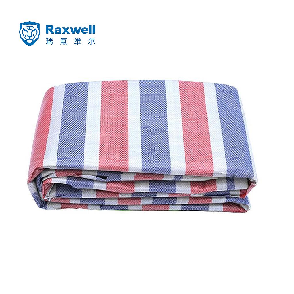 Raxwell 单膜彩条布，PP聚丙烯膜，宽度*长度(m):6(±0.3)*20，60(±2)g/㎡