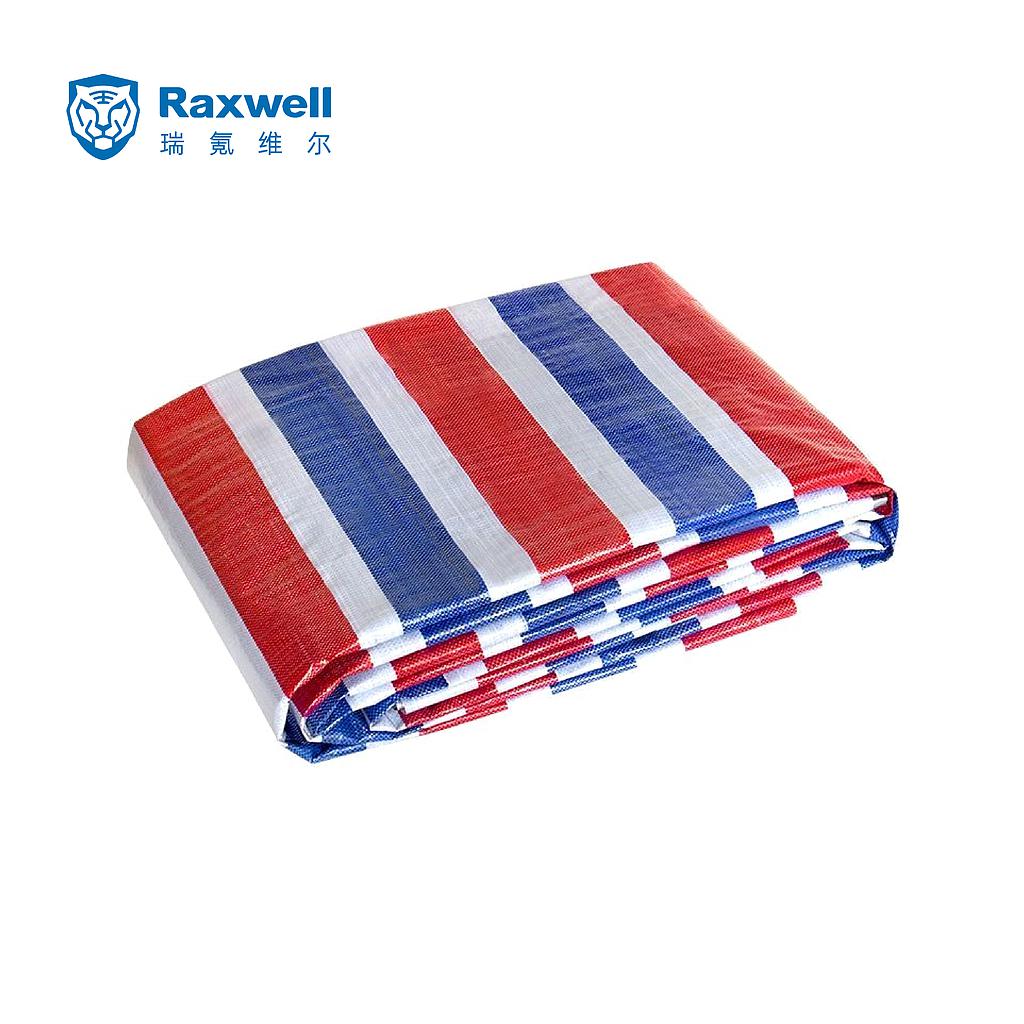 Raxwell 双膜彩条布，PP聚丙烯膜，宽度*长度(m):4(±0.3)*20，70(±2)g/㎡