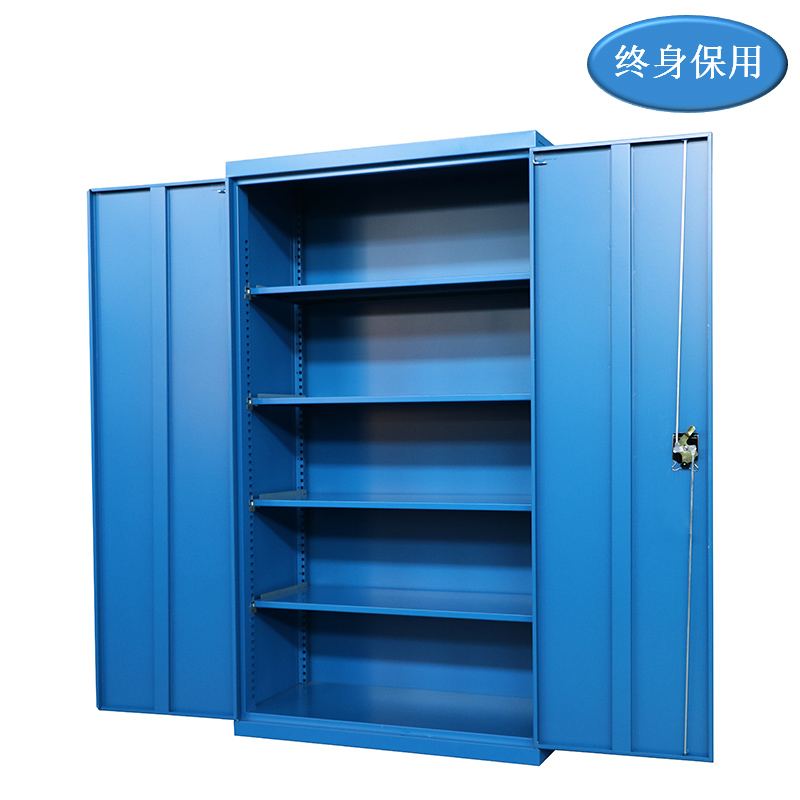 Raxwell 蓝色双开门置物柜(四层板)，尺寸(长*宽*高mm)：1000*500*1800