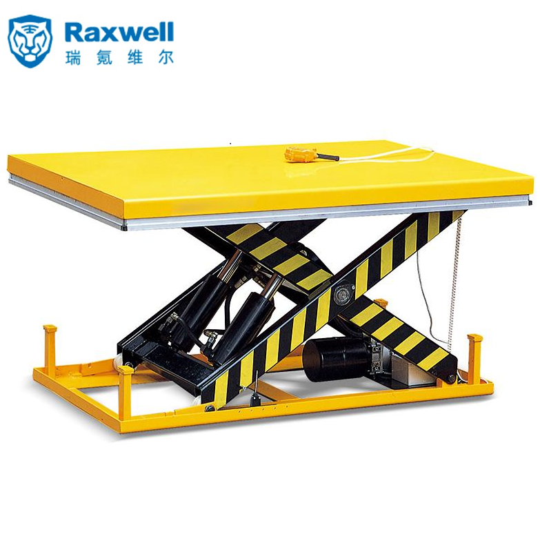 Raxwell 2000Kg带铝合金安全挡条装置的电动升降平台，台面1700*850mm 台面高度250-1300mm，HW2003