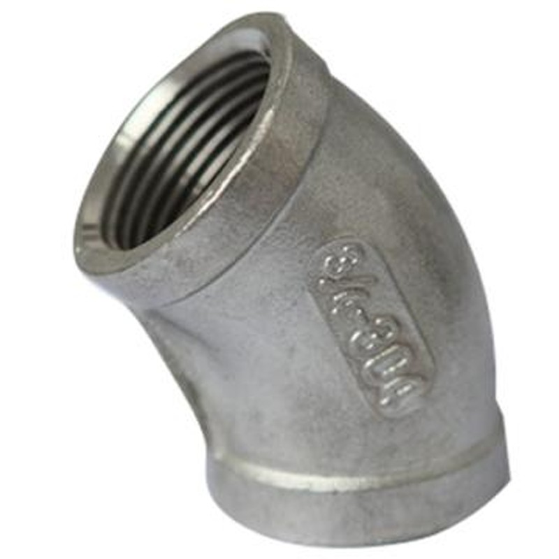 Raxwell 不锈钢304内丝45°弯头，1/4"，DN8，PT螺纹，RVPA0801，1个