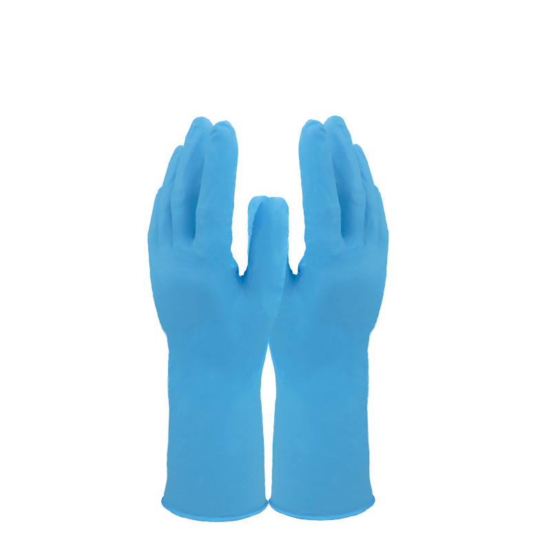 Raxwell 一次性丁腈手套，12寸加长型，无粉，蓝紫色，M码，RW2630，100只/盒