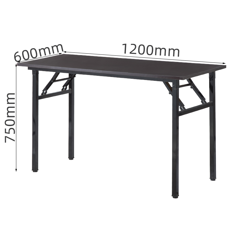 Raxwell 简易折叠桌子，胡桃纹单层，120*60*75cm