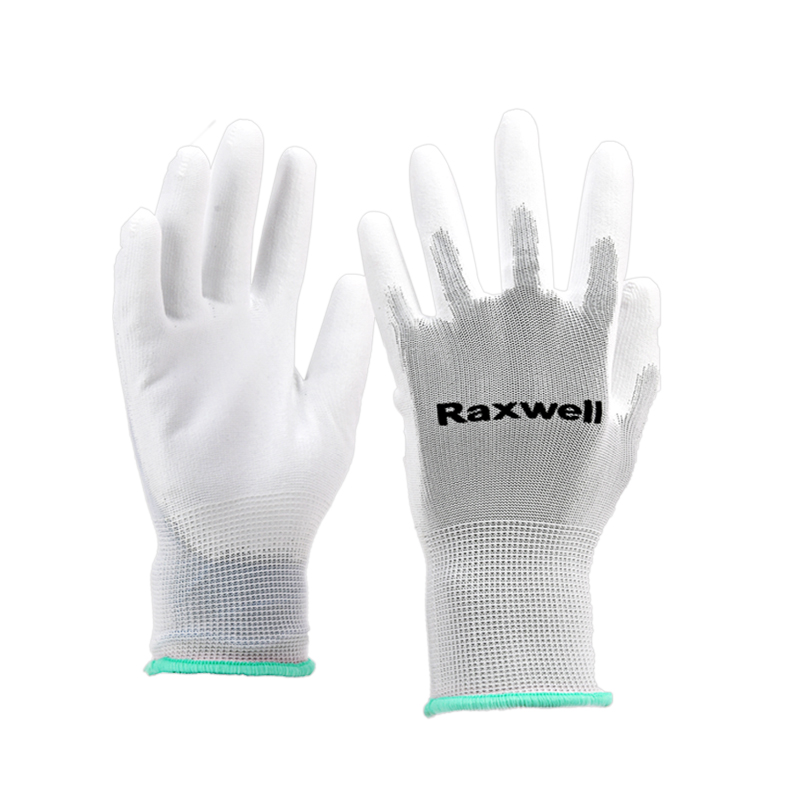 Raxwell 涤纶针织PU工作手套(掌浸)，S码，RW2432，10副/包